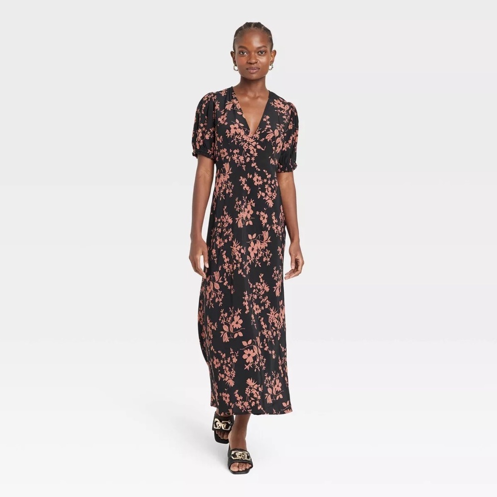 A New Day | Black floral dress - M